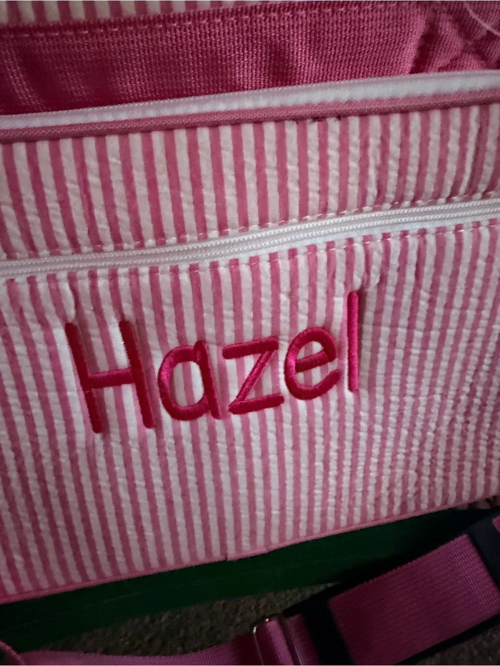 NWT ALREADY Personalized with  Hazel - Pink Striped Kids Tote Bag